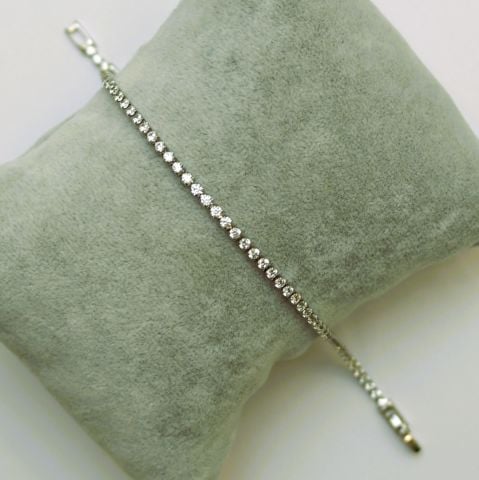 Tek Sıra Su Yolu Bileklik Gümüş Rengi TBL418