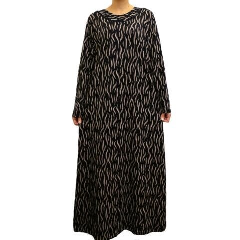 Büyük Beden Desenli Elbise Lacivert PE649