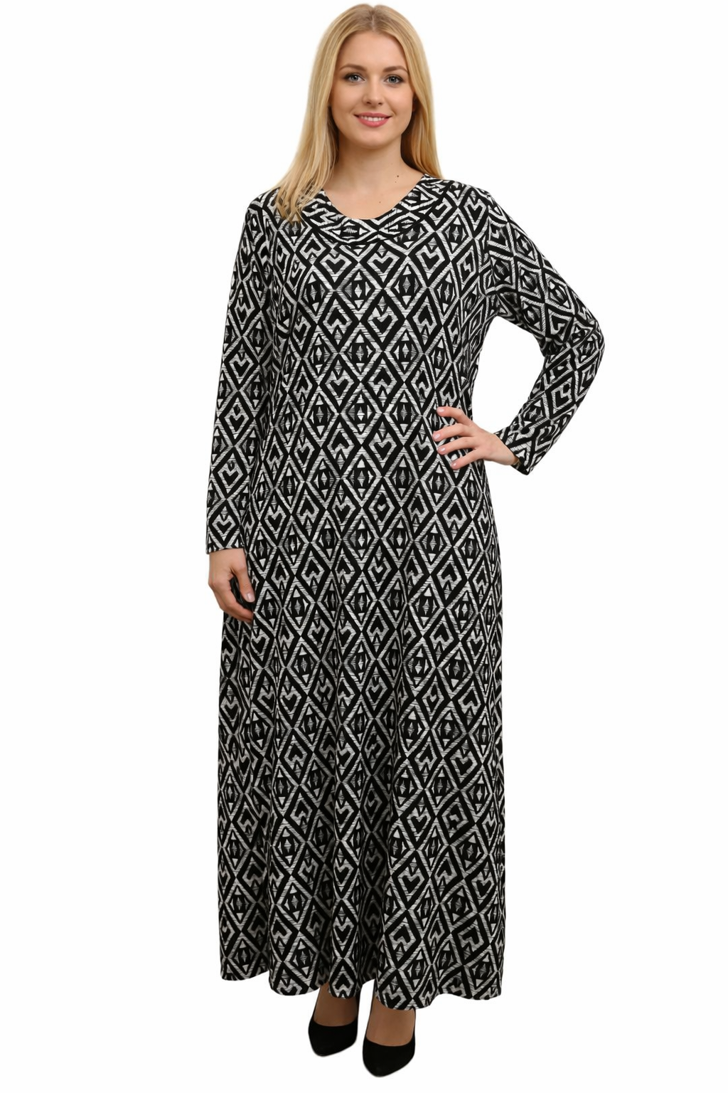 Büyük Beden Desenli Elbise PE652