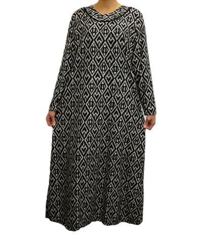 Büyük Beden Desenli Elbise PE652