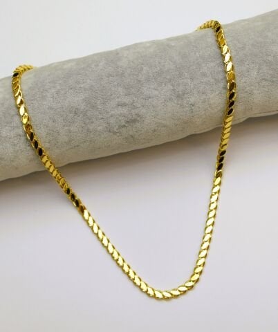 22 Ayar Altın Kaplama Arpa Zincir Kolye AB208