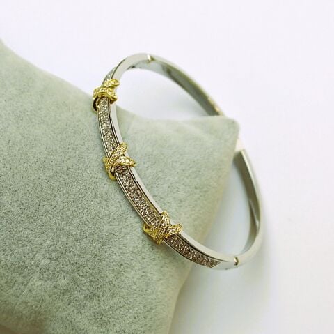 Vip Zirkon Taşlı Altın Kaplama Bileklik TBL585