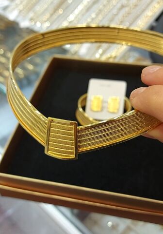 22 Ayar Altın Kaplama Hasır Set AB210