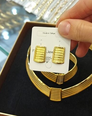 22 Ayar Altın Kaplama Hasır Set AB210