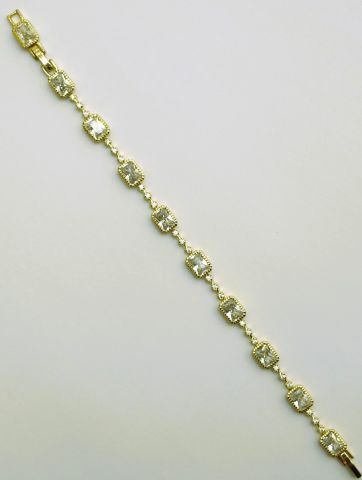 14 Ayar Altın Rengi Baget Taşlı Bileklik TBL429