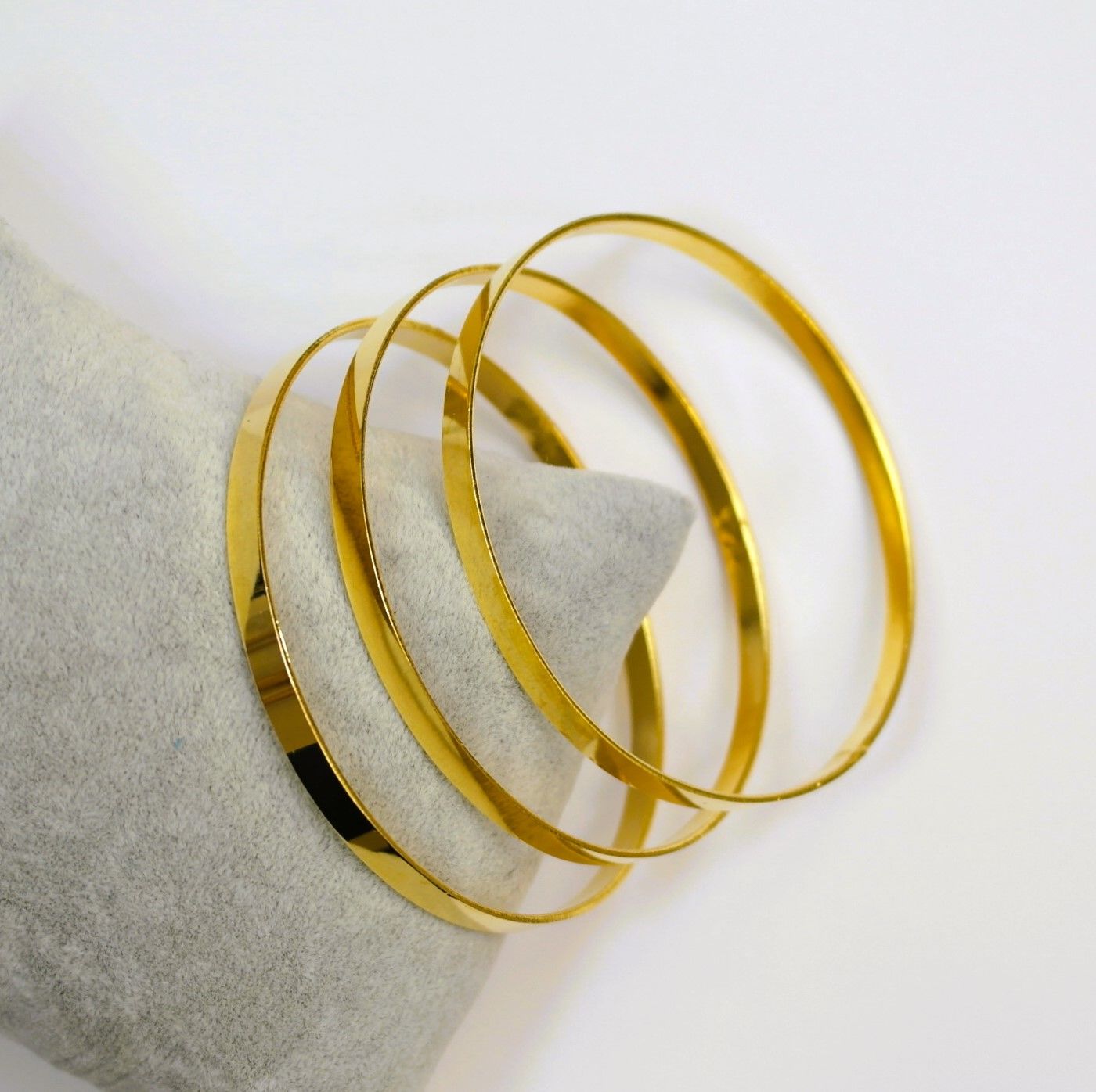 İmitasyon Altın Kaplama Üçlü Düz Ajda Bilezik AB103