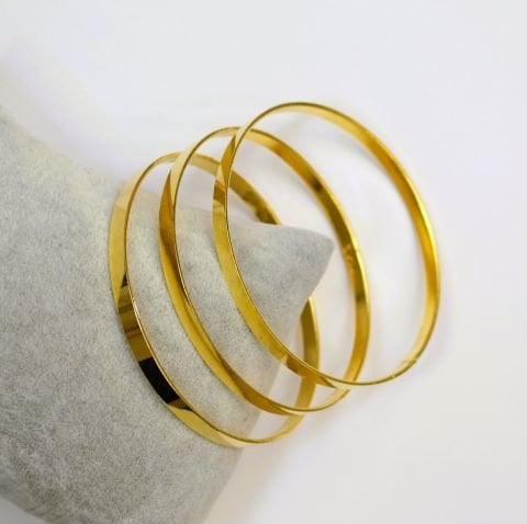 İmitasyon Altın Kaplama Üçlü Düz Ajda Bilezik AB103