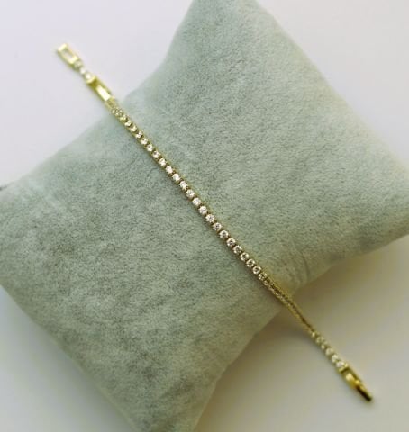 14 Ayar Altın Rengi Tek Sıra Suyolu Bileklik TBL442