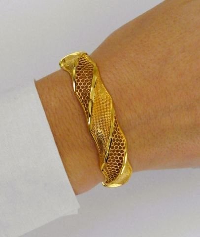 İmitasyon Altın Kaplama 15mm Kelepçe Bilezik AB06