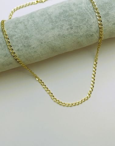 14 Ayar Altın Renginde Zincir Kolye 60 Cm. TK229
