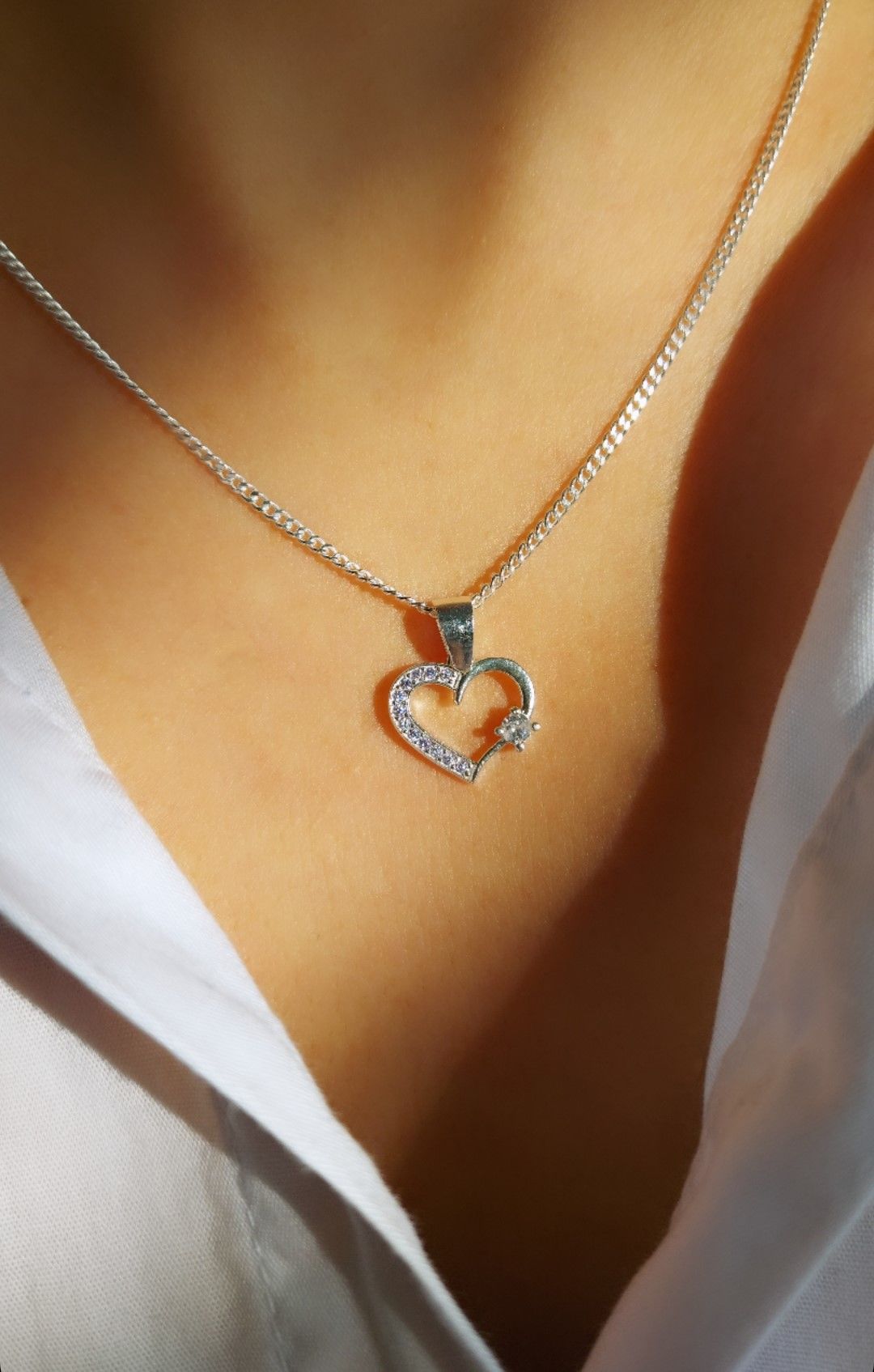 Taşlı Kalp Kolye 925 Ayar Gümüş GK03