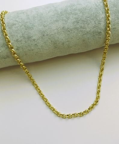 14 Ayar Altın Renginde Zincir Kolye 60 Cm. TK232
