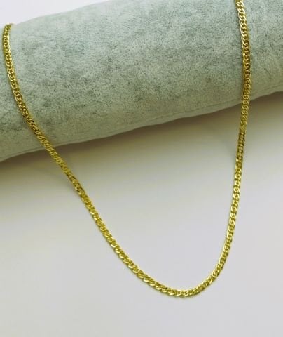 14 Ayar Altın Renginde Zincir Kolye 60 Cm. TK234
