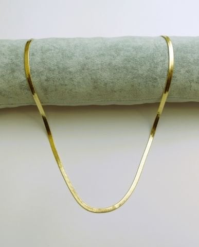 14 Ayar Altın Renginde Ezme İtalyan Kolye TK237