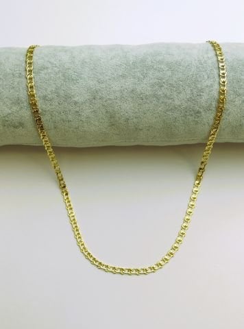 14 Ayar Altın Renginde Zincir Kolye 60 Cm. TK238