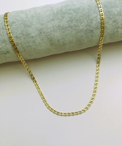 14 Ayar Altın Renginde Zincir Kolye 60 Cm. TK238