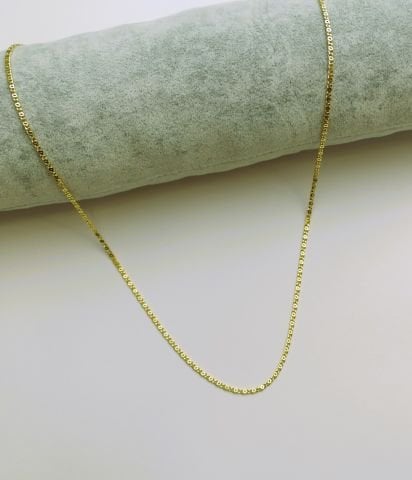 14 Ayar Altın Renginde Kuşgözü Zincir Kolye 60 Cm. TK239