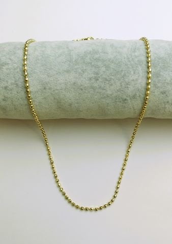 14 Ayar Altın Renginde Topçuk Kolye 40+5 Cm. TK240