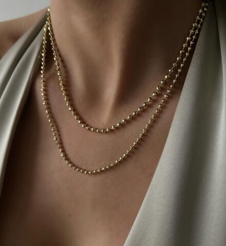 14 Ayar Altın Renginde Topçuk Kolye TK240