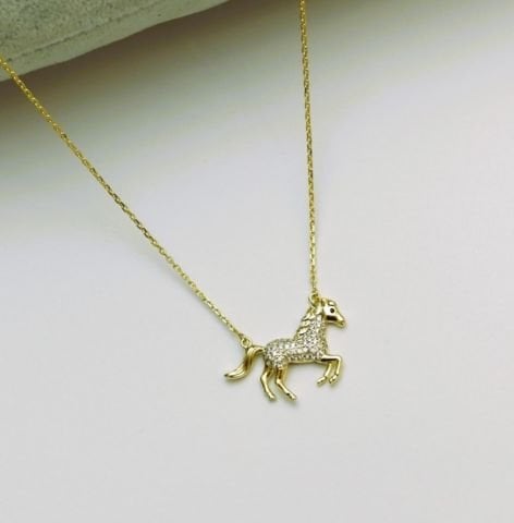 14 K Rengi At Figür Xuping Kolye 40+5 Cm. TK243