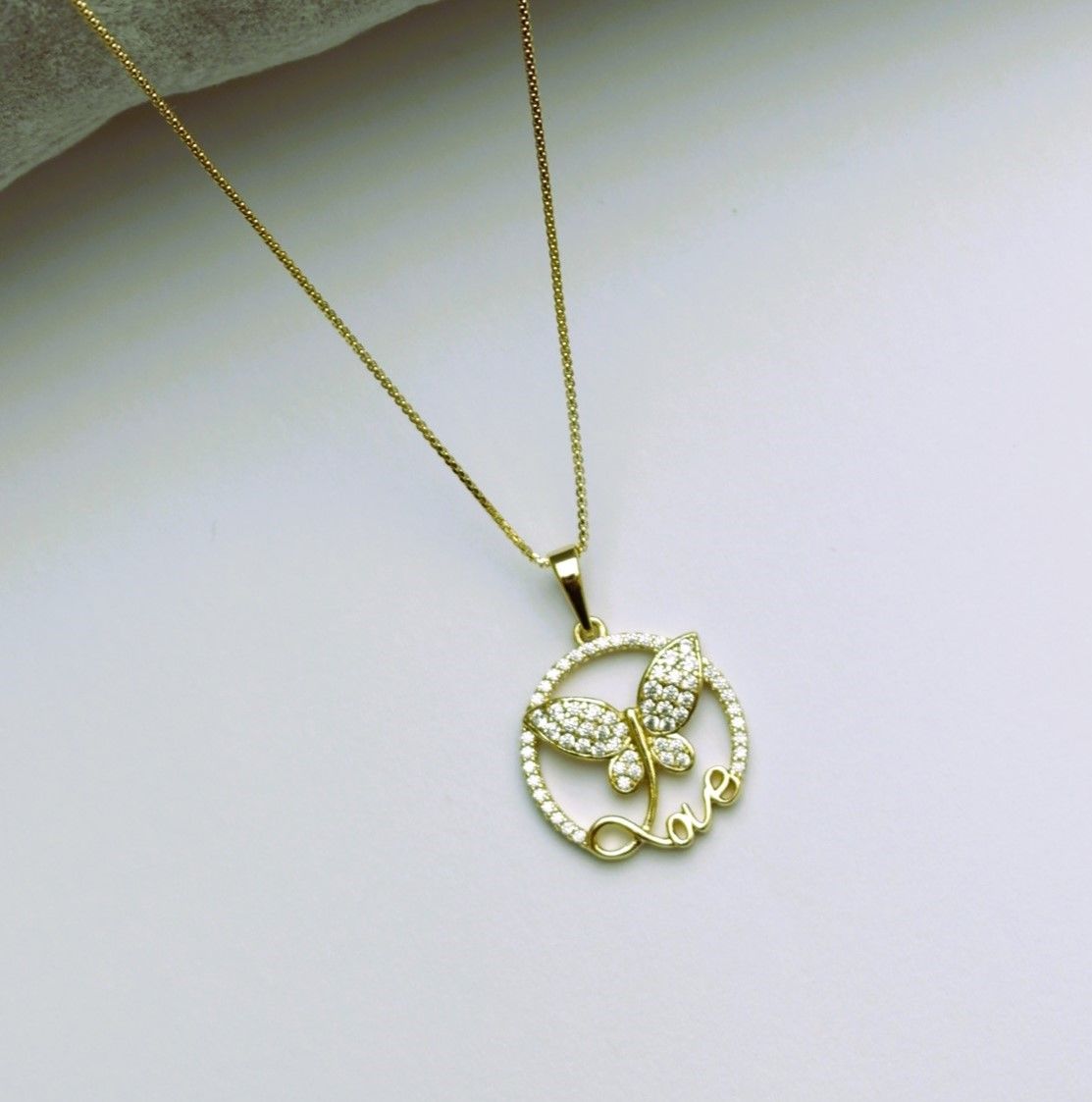 14 K Rengi Butterfly Xuping Kolye 45 Cm. TK245