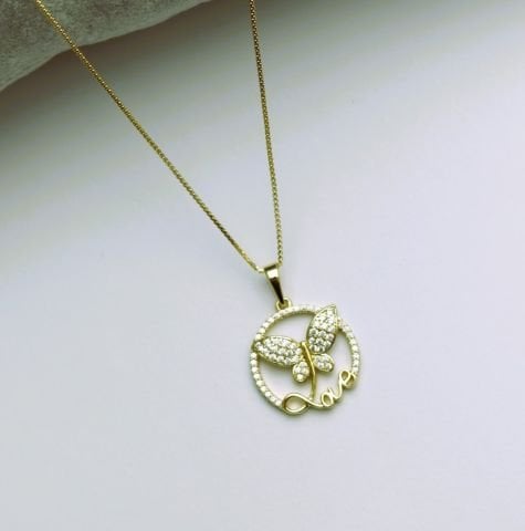 14 K Rengi Butterfly Xuping Kolye 45 Cm. TK245