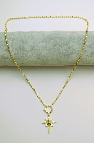 14 K Rengi Kutup Yıldızı Xuping Kolye 80 Cm. TK247