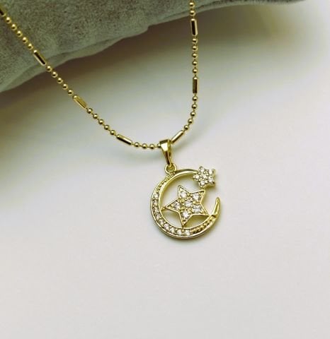 14 K Rengi Ayyıldız Xuping Kolye TK254