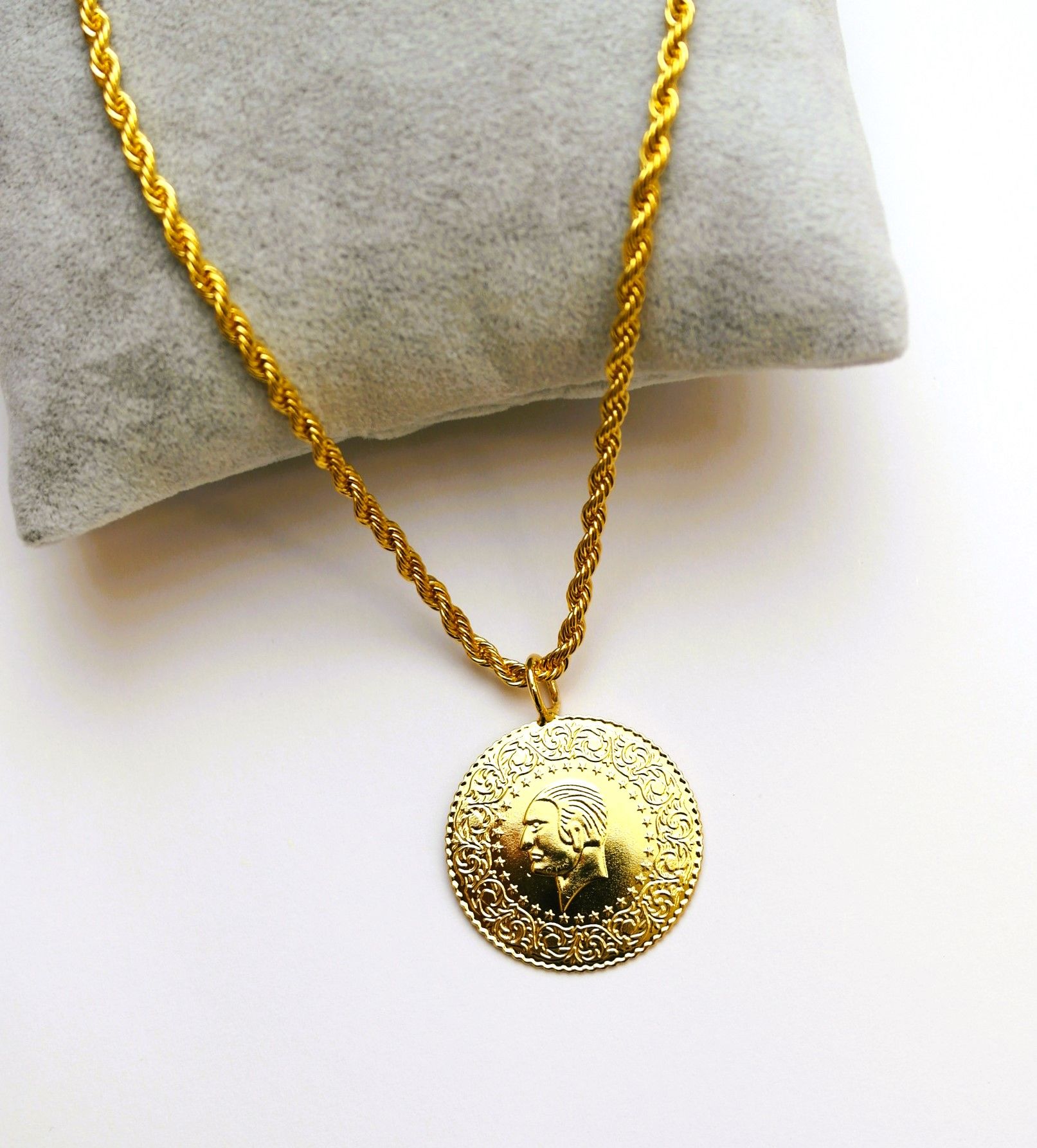 İmitasyon Altın Kaplama Tam Altın Kolye AB127